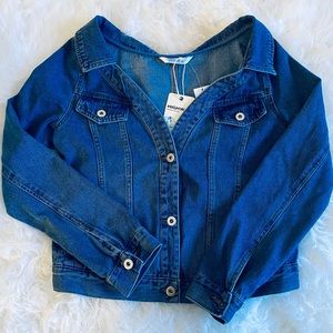 off the shoulder denim jacket